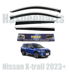 Nissan Xtrail Kromlu Cam Rüzgarlığı Niken 2023+ Sonrası uyumlu (Siyah)