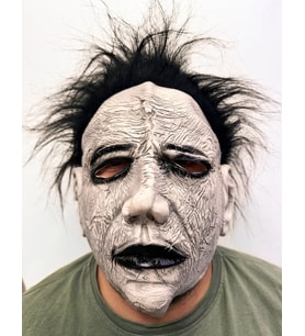 Siyah Saçlı Michael Myers Lateks Yüze Tam Yapışan Et Maske Korku Maskesi pop