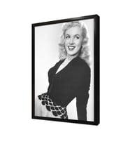 Marilyn Monroe Siyah Kıyafetiyle Çerçeveli Mdf Tablo