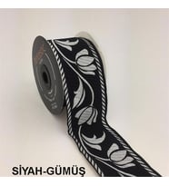 50090-Bordür - 10 mt Siyah-Gümüş