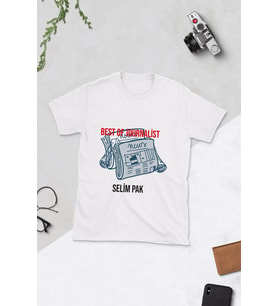 Kişiye Özel Gazeteciler ve Basın Bayramı Tasarımlı Tshirt (Beyaz)