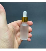 20 Ml Gold Metal Kapaklı Buzlu Cam Damlalıklı Şişe  , 20Cc Damlalıklı Buzlu Cam Şişe x 6 Adet (Beyaz - Buz)