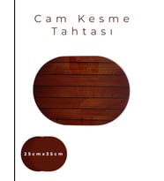 Cam Kesme Tahtası* Mutfak Tahtası Oval 25x35cm Parke Ahşap Görünümlü