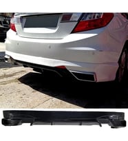 Honda Civic Fb7 Egzoz Görünümlü Arka Ek Plastik Siyah Difüzör 2012-2015 Arka-difizör-bodykit-ek