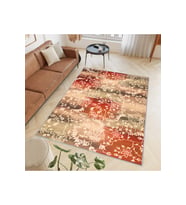 Rovigo Home Dijital Baskı Yıkanabilir Kaymaz Taban Salon Halısı RVG0559 (Kahverengi)