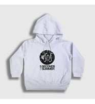 Presmono Unisex Çocuk Beyaz Logo 5 Seconds Of Summer Kapüşonlu Sweatshirt 78989tt (Beyaz)