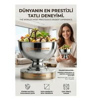 4 lü  Ayaklı Dondurma Tatlı Kokteyl ve Sunum Kasesi -  Paslanmaz Çelik 14 cm 723027