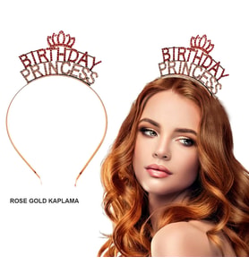Birthday Princess Kristal Taç – Rose Gold Kaplama