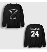 Presmono Unisex Bordo 24 Stiles Stilinski Dizi Teen Wolf Sırt Baskılı Sweatshirt 531230tt (Siyah)