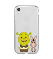 Iphone XR Uyumlu Shrek ve Eşek Tasarımlı Şeffaf Telefon Kılıfı