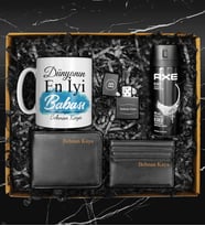 Babalar Gününe Özel Kişiye Özel Kupa & Cüzdan & Kartvizitlik & Kişiye Özel Çakmak & Axe Erkek Deodorant