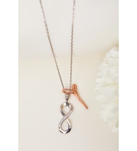Elika Silver 925 Ayar Gümüş Sarılan Çift Kolyesi