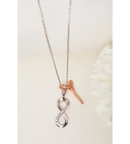 Elika Silver 925 Ayar Gümüş Sarılan Çift Kolyesi