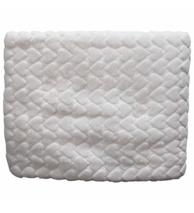 Ekru Kalp Kabartmalı Kalın Peluş Battaniye 100*120 cm