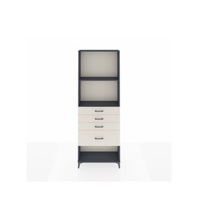 Arges Dolap 2 Raflı 4 Çekmeceli 88x30x243 Antrasit-Aytaşı