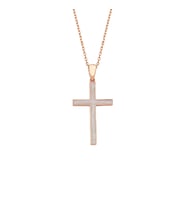 Rose Gümüş Mineli Cross Kolye