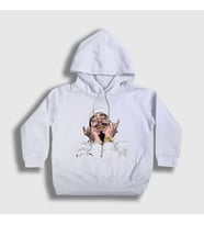Presmono Unisex Çocuk Beyaz Laugh Post Malone Kapüşonlu Sweatshirt 304290tt (Beyaz)