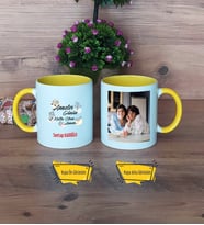 Anneler Günü Hediyesi Kupa Bardak Sarı Fotoğraflı