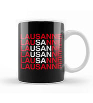 Lausanne With Switzerland Flag 02 Kupa Bardak Porselen