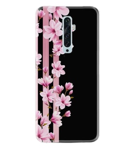 Oppo Reno 2Z 4 Lite 4 Pro 5 6 7 A31 Kılıf Desemli Silikon Pink Flowers 3 1393