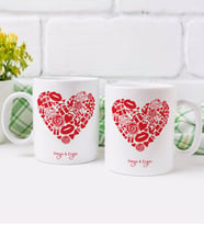 BK Gift Kişiye Özel İsimli Sevgililer Günü Tasarımlı İkili Kupa Bardak-49