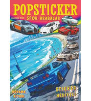 Spor Arabalar Boyama Kitabı Popsticker