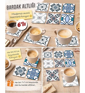 Dekoratif Desenler 8 7x7 – 6’lı Set Dekoratif Kare Tasarım