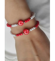 Kumboncuk Türk Bayrak Figürlü 2'li Bileklik (23 Nisan Özel)