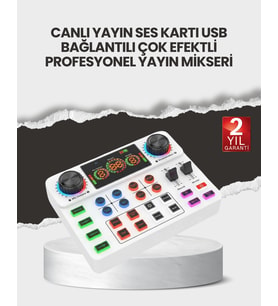 Çok Efektli Yayın Ses Mikseri Usb