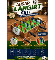 Ahşap Langırt Seti - Ahşap Oyuncak - Futbol Oyuncakları - Top Oyuncak Langırt Setleri - Langırt Oyun