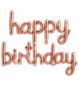 Happy Birthday El Yazısı Folyo Balon Rose Gold