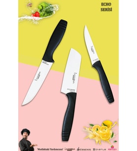 Eco Serisi Mutfak Bıçak Seti Et Ekmek Sebze Salata Börek Şef Bıçağı 3 Lü Set ( Mft-8437)