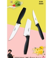 Eco Serisi Mutfak Bıçak Seti Et Ekmek Sebze Salata Börek Şef Bıçağı 3 Lü Set ( Mft-8437)