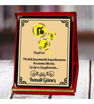 İş Sağlığı Ve Güvenlği Şefi Baskılı Plaket (3. Tasarım)  Kişiye Özel (Kırmızı)