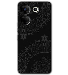 Tecno Camon 20 Pro 4G Kılıf HD Desen Baskılı Kılıf - Siyah Mandala