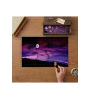 Kızıl Bulutlu Gökler - Ağaçlar VeAy Tasarımı 240 parça Ahşap Puzzle Ahşap Kutuda MP02482