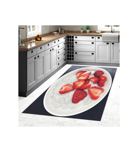 Rovigo Home Dijital Baskı Yıkanabilir Kaymaz Taban Mutfak Halısı RVG2097-SD148 (Kırmızı)