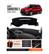 DACIA SANDERO STEPWAY (2015-2021) Uyumlu Torpido Örtüsü Torpido Kılıfı - Siyah Gri