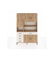 Arges Dolap 9 Raflı 5 Çekmeceli 5 Kapaklı 132x30x195 Çam-Çam/Aytaşı