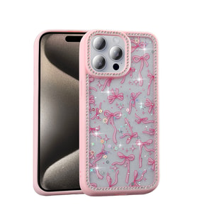 Apple iPhone 15 Pro Max Kılıf Taşlı ve Simli Tasarım Azra Kapak