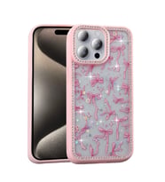 Apple iPhone 15 Pro Max Kılıf Taşlı ve Simli Tasarım Azra Kapak