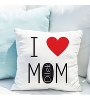 I Love Mom Anne Yastığı Kişiye Özel