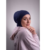 Lacivert Pratik Hazır Geçmeli Bone Viskon Kumaş Hijab Spor 2106_02
