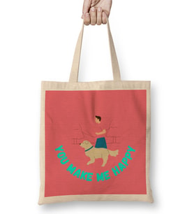 Dogs you make me happy dog lover gifts Bez Çanta Uzun Saplı