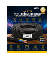 3x1.5 TTR Seslendirme Kablosu 100 mt Profesyonel Hoparlör ve Anfi Bağlantı Kablosu