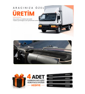 MITSUBISHI CANTER FE639 (1996-2005) Uyumlu Torpido Koruma Örtüsü Oto Kılıfı - Siyah Bej
