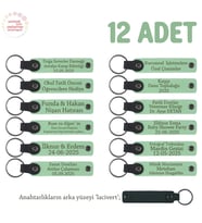 Açık Yeşil, Sınıf Öğretmeninden Öğrencilerine Özel Mesajlı Karne Hatırası Anahtarlık 12’li Set