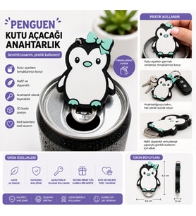 Penguen Kutu Açacağı Anahtarlık