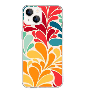 PrintiFy Apple  iPhone 13 Mini ile Uyumlu 1mm Slim Fit Retro Renkler 5 Baskılı Şeffaf  Kılıf