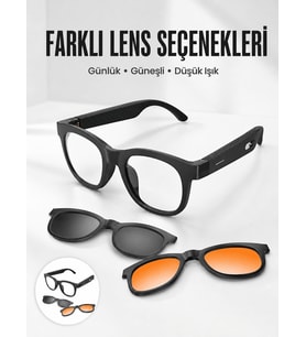 Yapay Zekâ Destekli Akıllı Gözlük Bluetooth 5.3 Bağlantı Dokunmatik Kontrol ve Manyetik Lens Sistemi